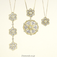 Flower Motif Diamond Pendants