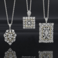 Buccellati Style Diamond Pendants