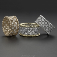 Buccellati Style Lace Diamond Rings