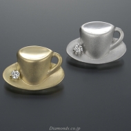 Gold and Diamond Coffee Cup pins