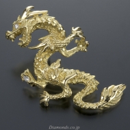 Gold and Diamonds Dragon Pin