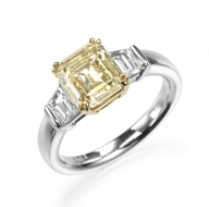 Fancy Color Diamond Ring: Emerald Cut / Trapezoid Cut