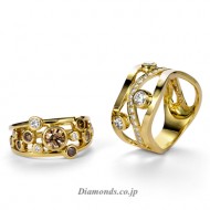 Gold Hearts and Arrows Diamond Rings