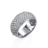 Hearts and Arrows Diamond Pave Ring